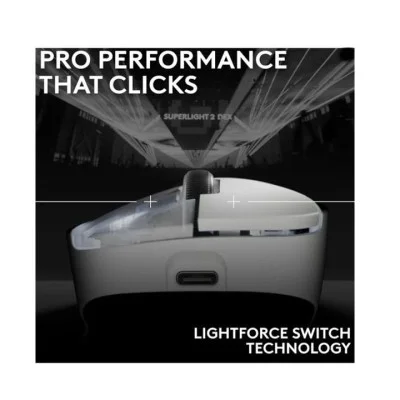 Logitech PRO X SUPERLIGHT 2 DEX LIGHTSPEED Wireless Gaming Mouse - White